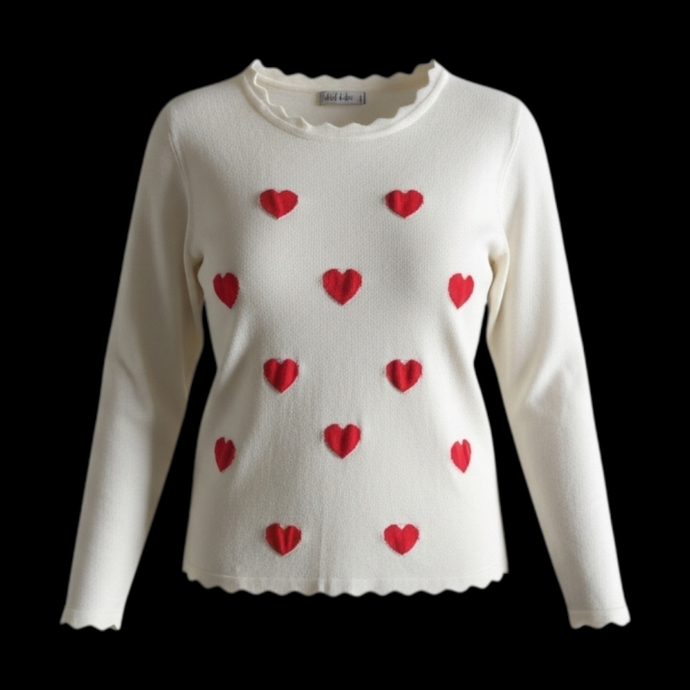 Grace Karin Repeating Hearts  Lightweight Sweater Size 2XL Cottagecore